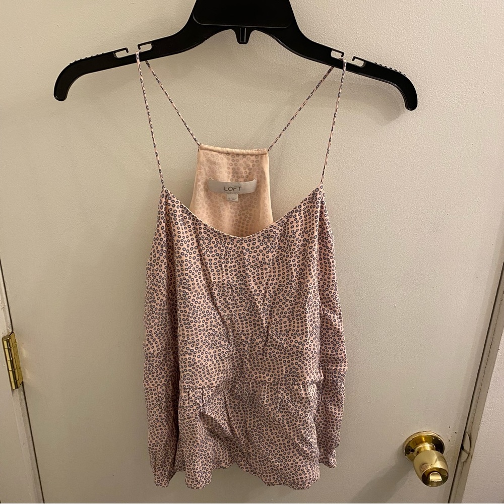 Loft polka dotted tank top size small